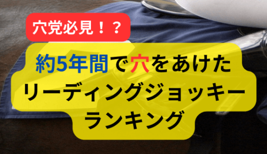 直近5年間で穴をあけたリーディングジョッキーランキング （2021～2025年）